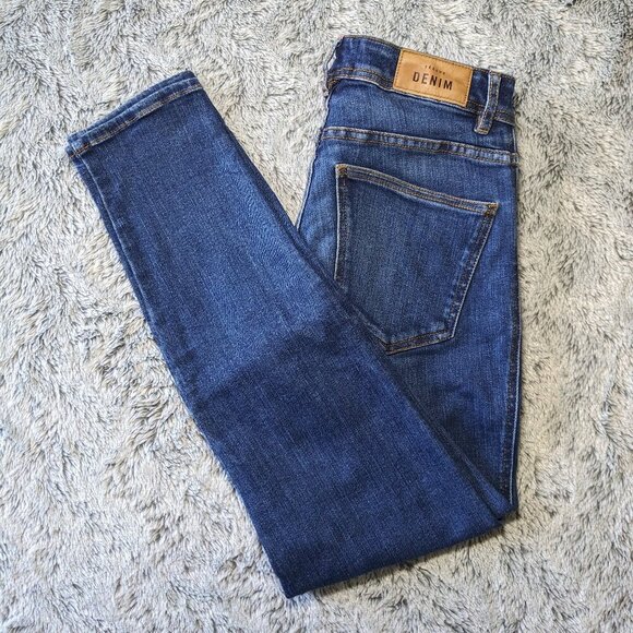 Sezane Blue Jeans Perfect Slim 7/8 Dark Blue Skinny Size 29 - Picture 4 of 13